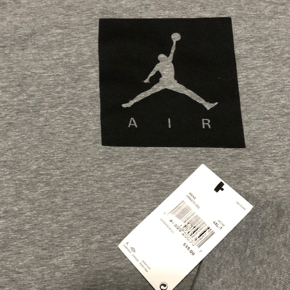 Nike Air Jordan Gray and Black Men’s Long Sleeve T-shirt Size 4XL - Picture 4 of 5